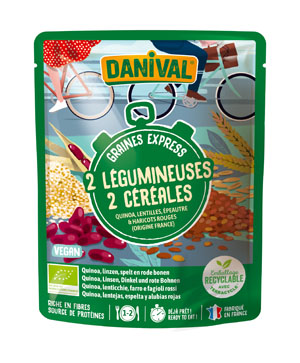Danival Graines express quinoa, lentilles, epeautre, haricots rouge bio 250g